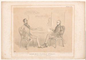 Spotprent op koninklijke huwelijken Ganske skarp praksis i diplomati, eller en nysgjerrig illustrasjon av Entente Cordiale (tittel på objekt) HB Sketches (serietittel på objekt) av John Doyle