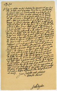 Brev fra John Dryden til Laurence Hyde, c1682-1683. av John Dryden