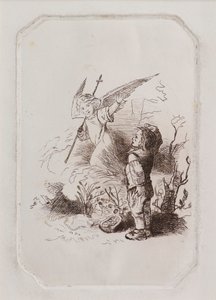 Gutt og engel (etsing) av John Duncan