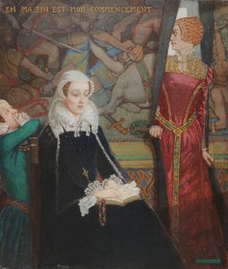 Mary Queen of Scots ved Fotheringhay, ca. 1929 (tempera på lerret) av John Duncan
