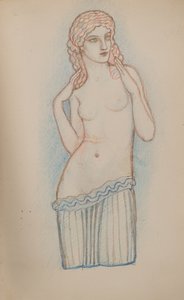 Uten tittel [Kvinnelig figur] (blyant) av John Duncan
