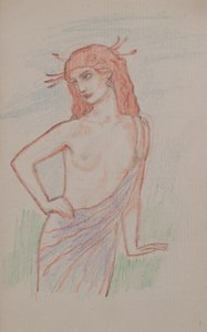 Uten tittel [Kvinnelig figur] (blyant) av John Duncan