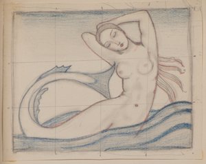 Uten tittel [Havfrue] (blyant) av John Duncan