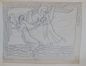 Uten tittel [Studie for St Bride av John Duncan