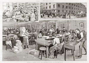 Scener med sigarettproduksjon, 1887 av John Durkin