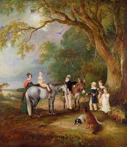 Frøken Catherine Herrick med sine nieser og nevøer, de fem eldste barna til presten og fru Henry Palmer, 1827 av John E. Ferneley