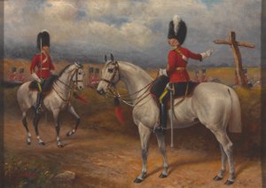To ridende offiserer fra 2nd Dragons (Royal Scots Greys) av John Edward Chapman Mathews