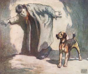 Politihund på jobb, illustrasjon fra 