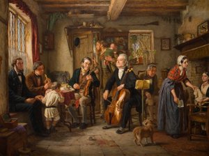 En filharmonisk prøve i et gårdshus, 1860