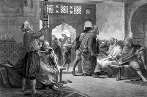 En frisørbutikk i Tunis, 1875.