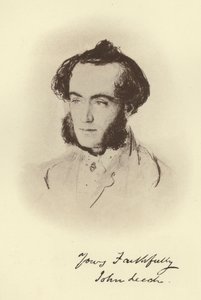 John Leech (s/hvitt bilde) av John Everett (after) Millais