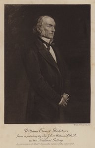 William Ewart Gladstone , britisk liberal statsmann og statsminister (fotogravyr)