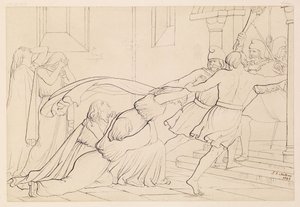 Elgiva beslaglagt av erkebiskop Odos orden, 1843 av John Everett Millais