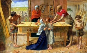 Jesus i hans foreldres hus (snekkerens verksted) av John Everett Millais