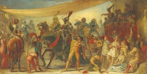 Riddere forbereder seg til en turnering av John Everett Millais