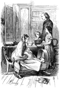 Scene fra Framley Parsonage av Anthony Trollope, 1860. av John Everett Millais