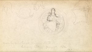 Skisse for et våpenskjold, 1862 av John Everett Millais