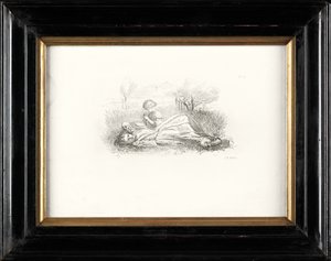 Summer Indolence (etsing) av John Everett Millais