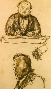 Auksjonarius (penn og blekk på papir) av John Everett Millais