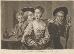 En scene i "The Recruiting Officer" av John Faber the younger