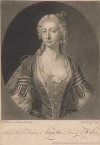 Hennes kongelige høyhet Augusta prinsesse av Wales, 1751 av John Faber the younger
