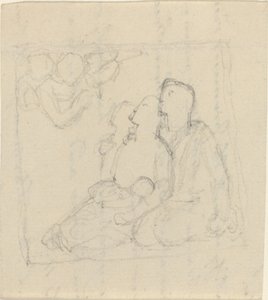 En familie tiltalt av engler av John Flaxman