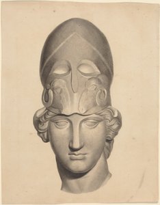 Antikk hode med hjelm (pensel og grå blekk med grå vask) av John Flaxman