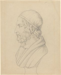 Klassisk portrettbyste av en skjeggete mann av John Flaxman