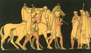 Diomed og Ulysses, kommer tilbake med byttet fra Rhesus av John Flaxman
