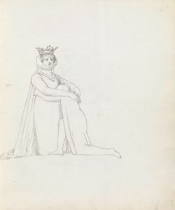 Tegning av fru Siddons som Constance, 1783 (penn, blekk og vask på papir) av John Flaxman