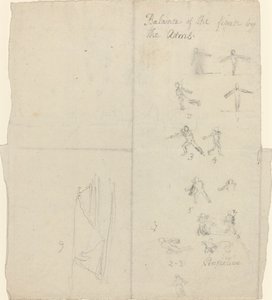 Figurer som illustrerer balanse og perspektiv [recto] av John Flaxman