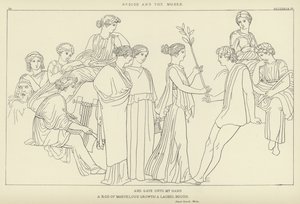 Hesiod og musene av John Flaxman