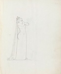 Fru Siddons som Constance, 1783 (penn, blekk og vask på papir) av John Flaxman