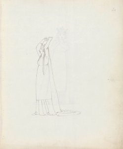 Fru Siddons som Constance, 1783 (penn, blekk og vask på papir) av John Flaxman