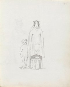 Fru Siddons som Constance med barn, 1783 (penn, blekk og vask på papir) av John Flaxman