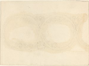 Ornamental kantdesign med bevingede kvinnefigurer av John Flaxman