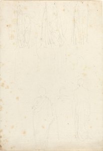 Ark med studier av kappet figurer av John Flaxman