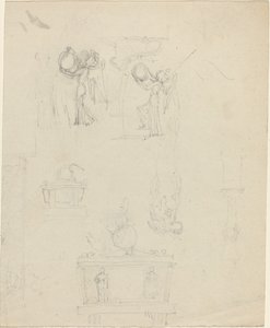 Studieark [rekto og verso] av John Flaxman