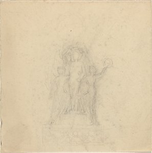 Studier for et monument med kroning av en figur [recto and verso] av John Flaxman