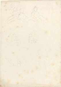 Studier av sittende og liggende figurer av John Flaxman