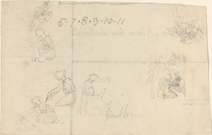 Studier av knelende kvinner av John Flaxman