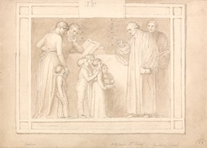 Studie for et monument til pastor John Clowes av John Flaxman