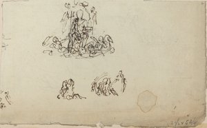 Studie av Neptun og sjødyr (?) av John Flaxman