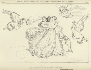 Harpiene kommer til å gripe Døtrene til Pandarus av John Flaxman