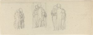Tre grupper av figurer (foreldre og barn?) av John Flaxman