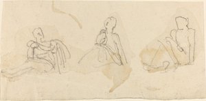 Tre sittende figurer av John Flaxman