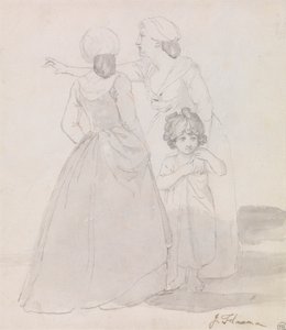 To kvinner og et barn av John Flaxman