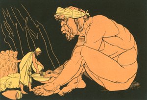 Ulysses gir vin til Polyphemus