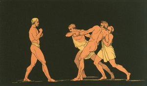Ulysses forbereder seg på å kjempe med Irus av John Flaxman