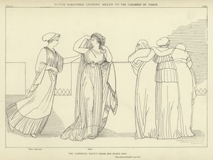 Venus forkledd inviterer Helen til Chamber of Paris av John Flaxman